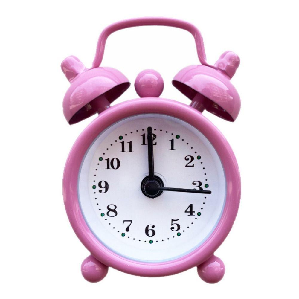 Классический мини-будильник Простые маленькие настольные часы 6 цветов Прикроватный будильник Прикроватный розовый