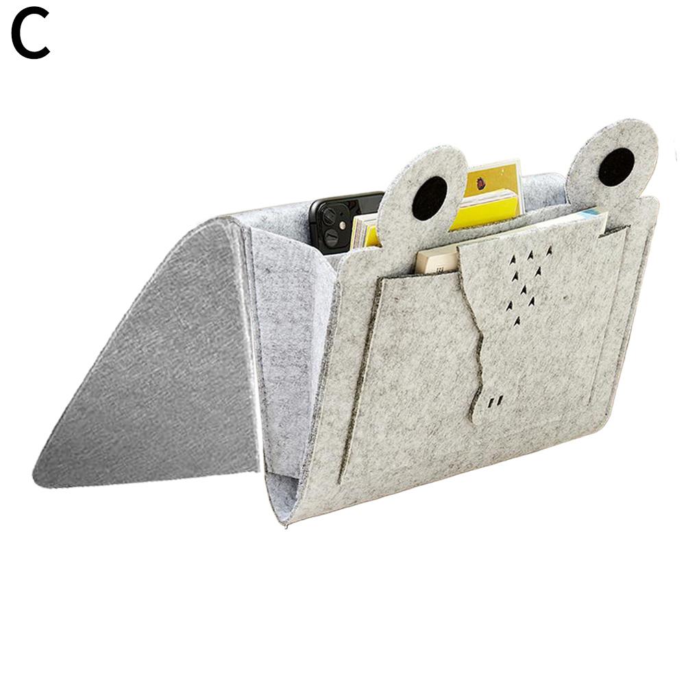 Фетровый прикроватный органайзер мультяшный прикроватный органайзер диван-кровать книга телефон пульт ДУ подвесная сумка для хранения диванный карман серый