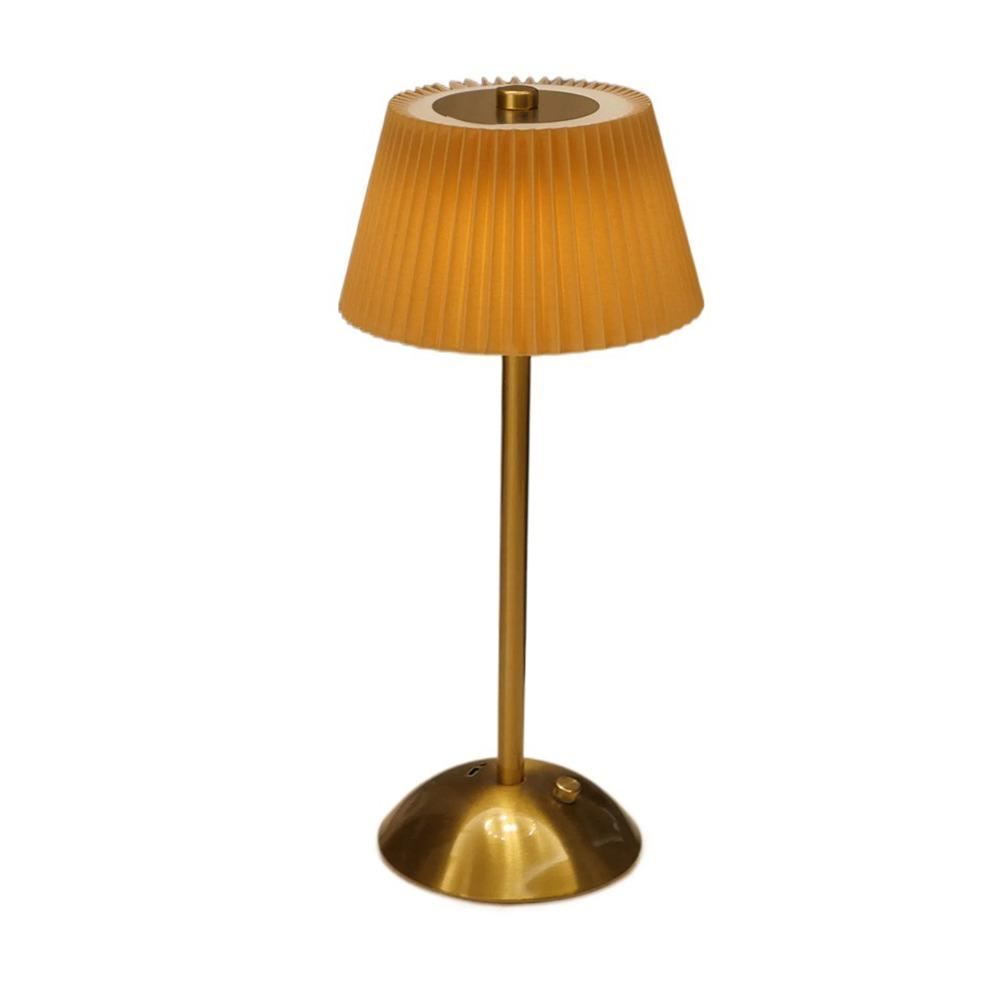 3 цвета света Маленькая плиссированная настольная лампа Сенсорное управление Прикроватный светильник Прикроватный коричневый